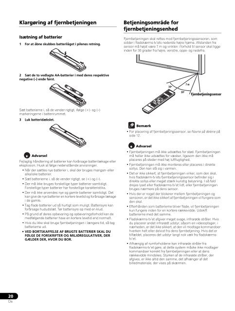 Pioneer PDP-LX5090H - User manual - danois, norv&eacute;gien, su&eacute;dois