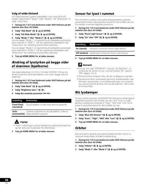 Pioneer PDP-LX5090H - User manual - danois, norv&eacute;gien, su&eacute;dois