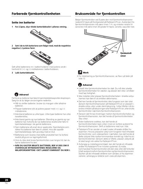 Pioneer PDP-LX5090H - User manual - danois, norv&eacute;gien, su&eacute;dois