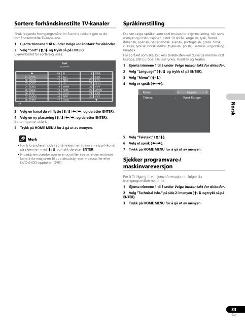 Pioneer PDP-LX5090H - User manual - danois, norv&eacute;gien, su&eacute;dois