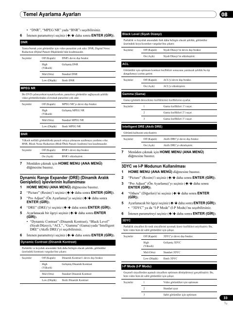 Pioneer PDP-507XA - User manual - turc