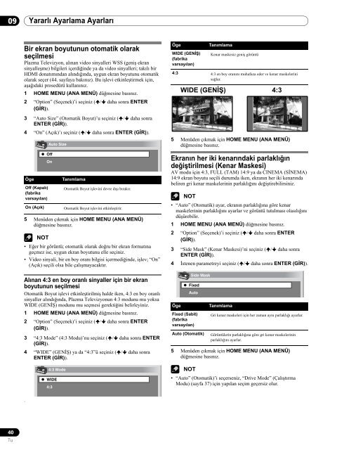 Pioneer PDP-507XA - User manual - turc