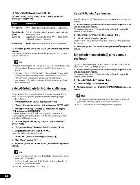 Pioneer PDP-LX6090 - User manual - turc