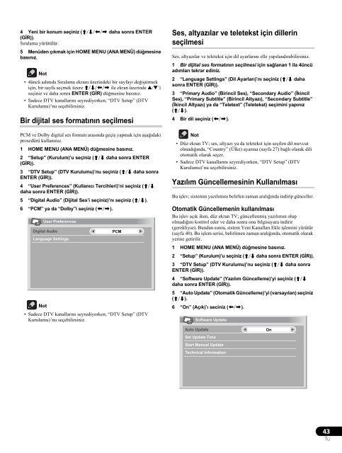 Pioneer PDP-LX6090 - User manual - turc