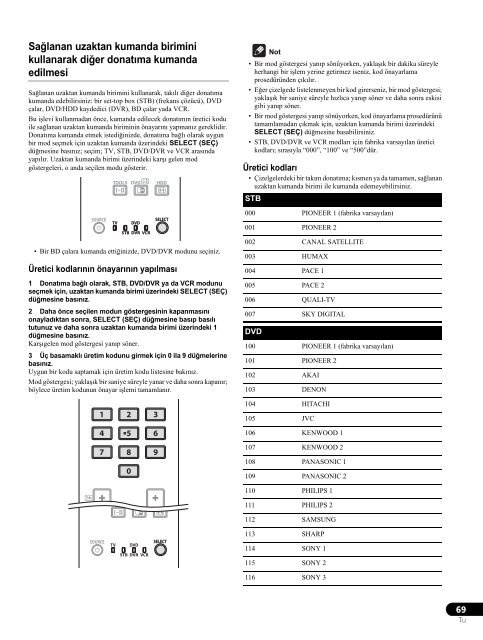 Pioneer PDP-LX6090 - User manual - turc