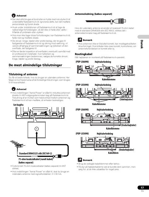 Pioneer PDP-LX5090 - User manual - danois, norv&eacute;gien, su&eacute;dois