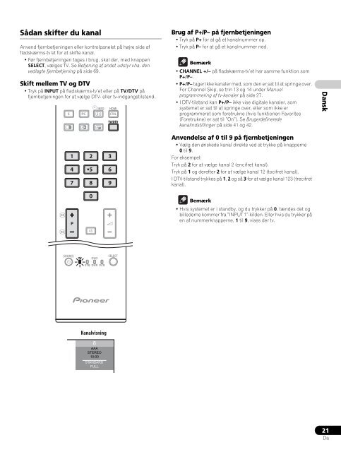 Pioneer PDP-LX5090 - User manual - danois, norv&eacute;gien, su&eacute;dois