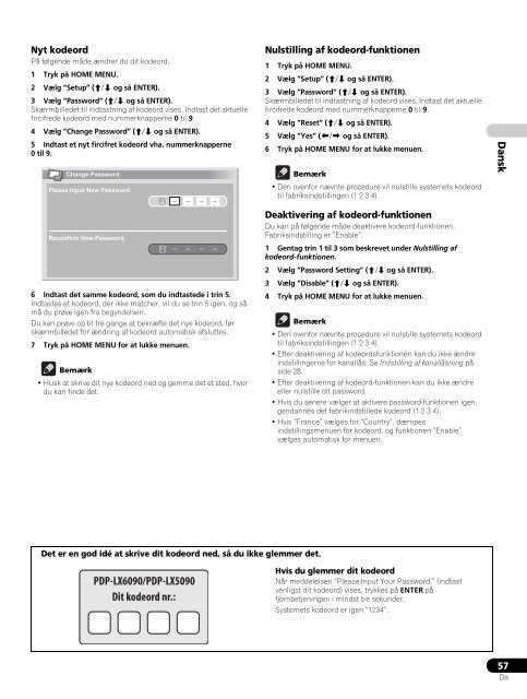 Pioneer PDP-LX5090 - User manual - danois, norv&eacute;gien, su&eacute;dois