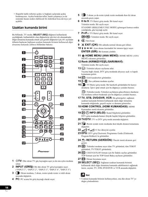 Pioneer PDP-LX5090 - User manual - turc