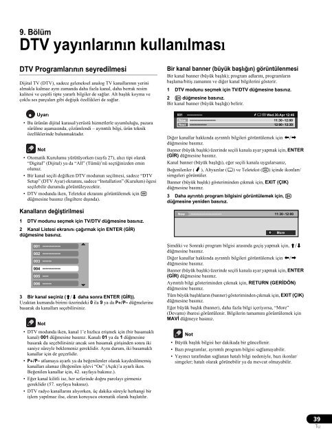 Pioneer PDP-LX5090 - User manual - turc