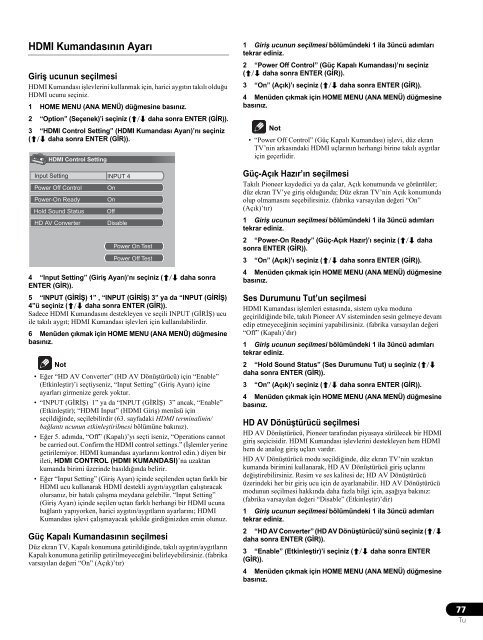 Pioneer PDP-LX5090 - User manual - turc