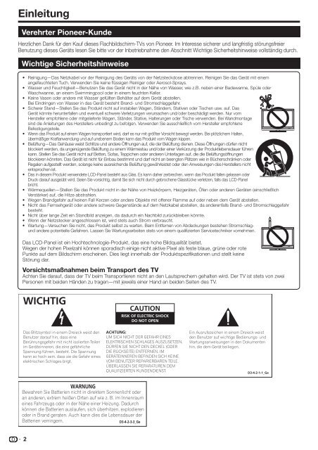 Pioneer KRL-32V - User manual - allemand, anglais, espagnol, fran&ccedil;ais, italien, n&eacute;erlandais, russe