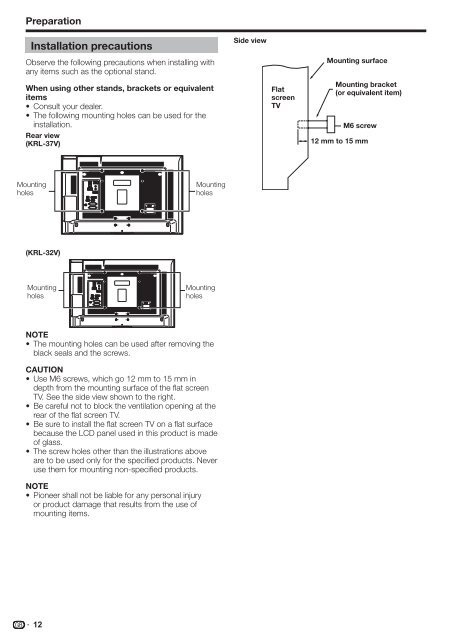 Pioneer KRL-32V - User manual - allemand, anglais, espagnol, fran&ccedil;ais, italien, n&eacute;erlandais, russe