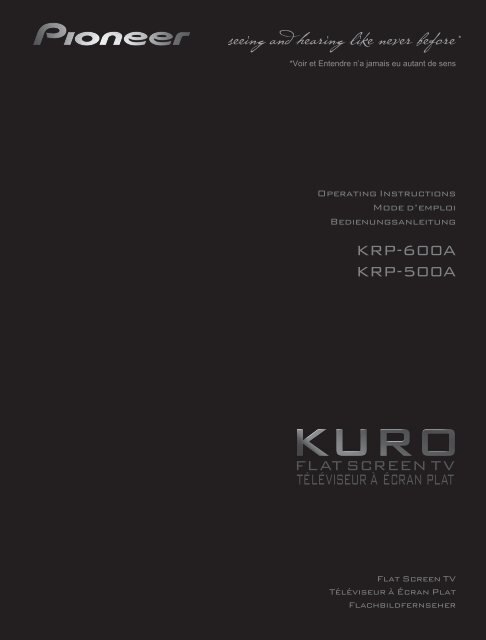 Pioneer KRP-500AW - User manual - allemand, anglais, fran&ccedil;ais