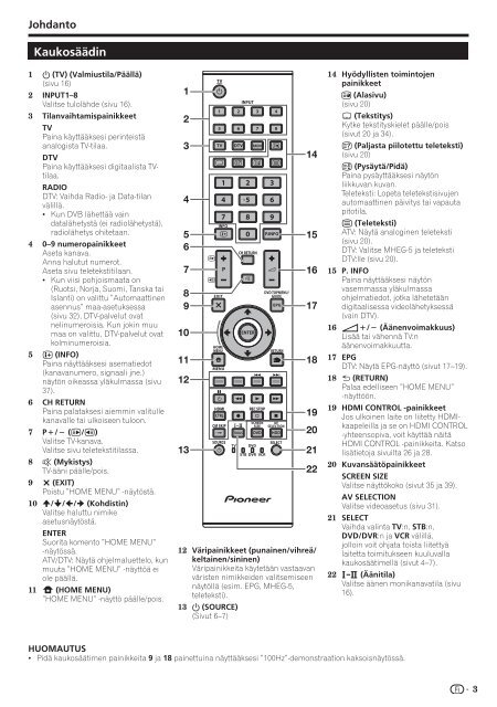 Pioneer KRL-37V - User manual - danois, finnois, norv&eacute;gien, su&eacute;dois