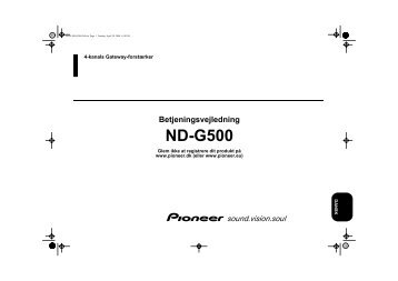 Pioneer ND-G500 - User manual - danois