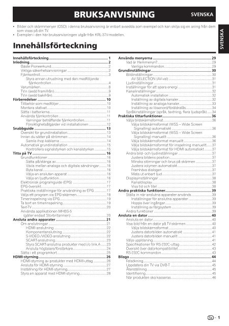 Pioneer KRL-32V - User manual - danois, finnois, norv&eacute;gien, su&eacute;dois