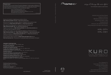 Pioneer KRL-37V - User manual - allemand, anglais, espagnol, franÃ§ais, italien, nÃ©erlandais, russe