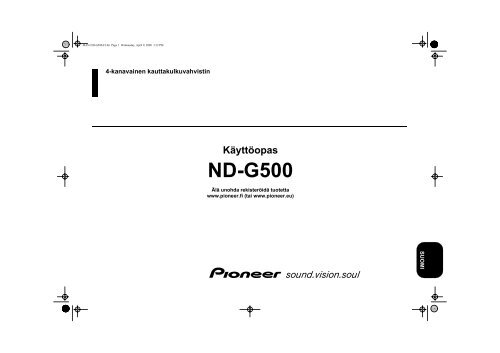 Pioneer ND-G500 - User manual - finnois