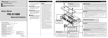 Pioneer PRS-D1100M - Installation manual - anglais, espagnol