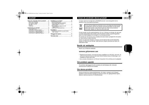 Pioneer GM-7300M - User manual - danois, finnois, norv&eacute;gien, su&eacute;dois