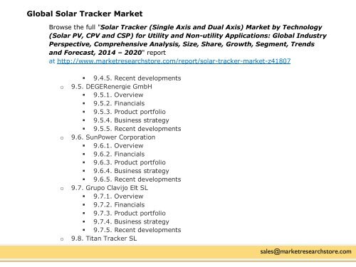 Global Solar Tracker Market