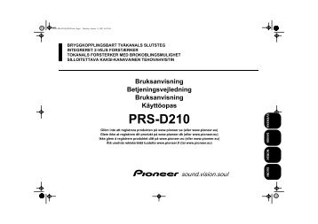 Pioneer PRS-D210 - User manual - danois, finnois, norvÃ©gien, suÃ©dois