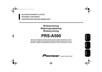 Pioneer PRS-A500 - User manual - danois, norvÃ©gien, suÃ©dois