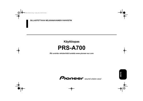 Pioneer PRS-A700 - User manual - finnois