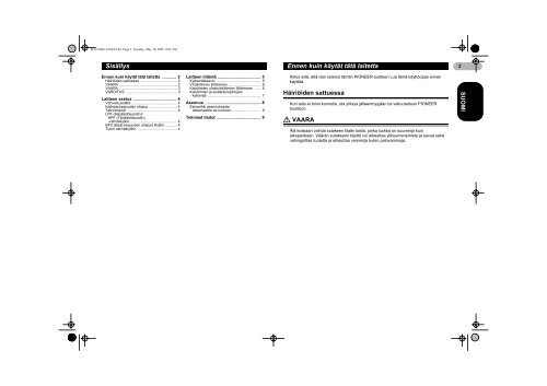 Pioneer PRS-A700 - User manual - finnois