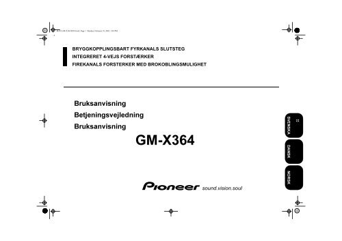 Pioneer GM-X364 - User manual - danois, norv&eacute;gien, su&eacute;dois