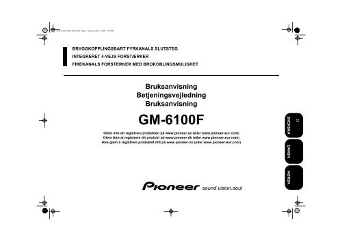 Pioneer GM-6100F - User manual - danois, norv&eacute;gien, su&eacute;dois