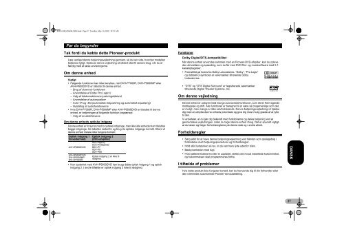 Pioneer DEQ-P6600 - User manual - danois, norv&eacute;gien, su&eacute;dois