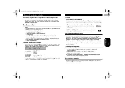 Pioneer DEQ-P6600 - User manual - danois, norv&eacute;gien, su&eacute;dois