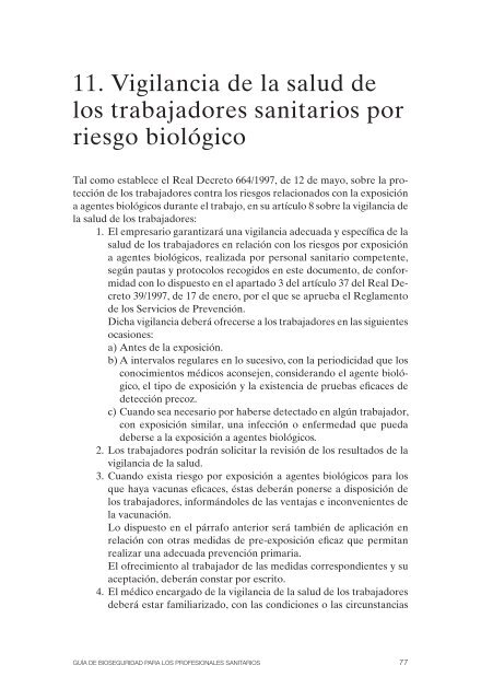 Guía de Bioseguridad para los profesionales sanitarios