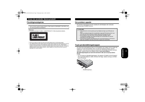 Pioneer CDX-P670 - User manual - danois, norv&eacute;gien, su&eacute;dois