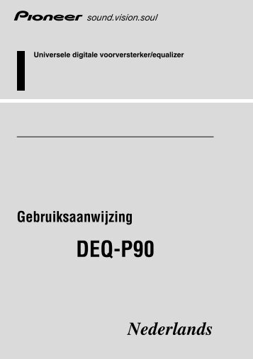 Pioneer DEQ-P90 - User manual - nÃ©erlandais