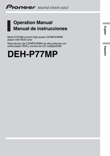 Pioneer DEH-P77MP - User manual - anglais, espagnol