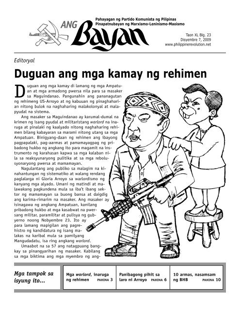 Duguan ang mga kamay ng rehimen - The Philippine Revolution ...