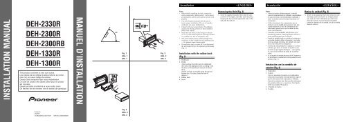 Pioneer DEH-1300R - Installation manual - allemand, anglais, espagnol, fran&ccedil;ais, italien, n&eacute;erlandais