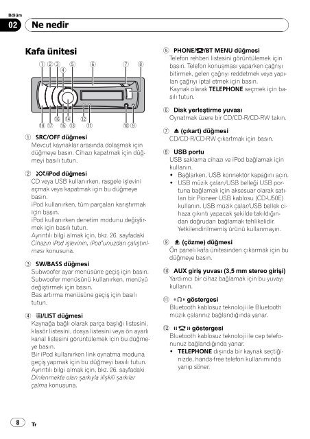 Pioneer DEH-6100BT - User manual - turc