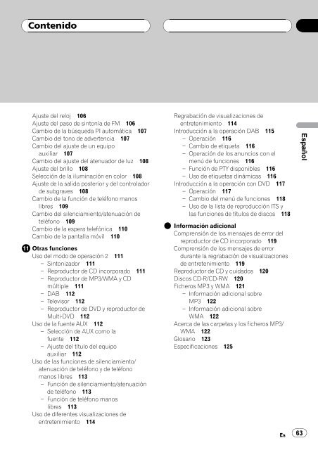 Pioneer DEH-P7500MP - User manual - anglais, espagnol