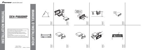 Pioneer DEH-P8600MP - Installation manual - allemand, anglais, espagnol, fran&ccedil;ais, italien, n&eacute;erlandais