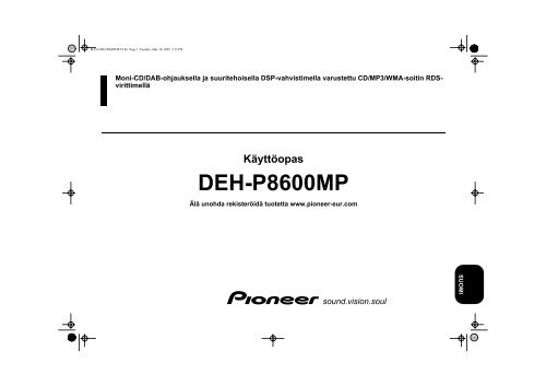 Pioneer DEH-P8600MP - User manual - finnois