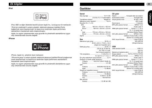 Pioneer DEH-3200UB - User manual - turc