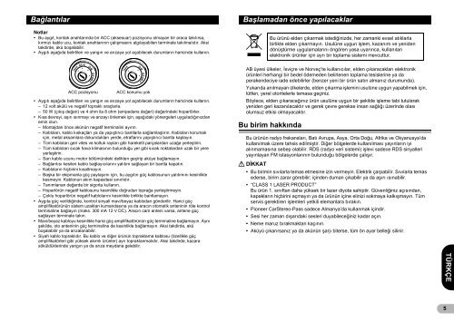 Pioneer DEH-3200UB - User manual - turc