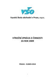 výroční zpráva o činnosti za rok 2009 - Vysoká škola obchodní v Praze