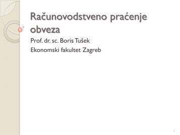 Računovodstveno praćenje obveza - EFZG