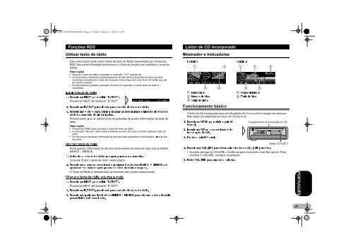 Pioneer DEH-P900HDD - User manual - portugais