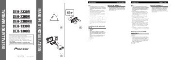 Pioneer DEH-1330R - Installation manual - allemand, anglais, franÃ§ais, nÃ©erlandais